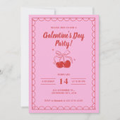 Cherry On Top Roze Galentine's Day Kaart (Voorkant)