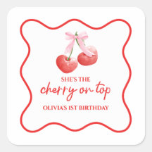 Cherry on Top Roze Strik prettige verjaardag