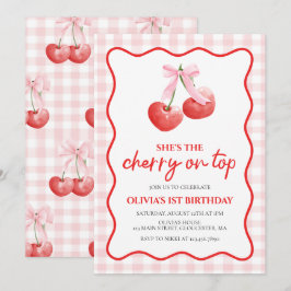 Cherry on Top Roze Strik verjaardag Kaart