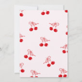 Cherry On Top Valentines girl Baby shower Kaart (Achterkant)