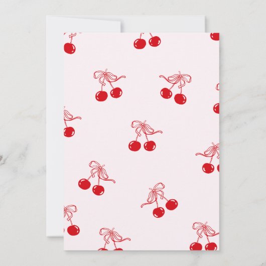 Cherry On Top Valentines girl Baby shower Kaart (Achterkant)