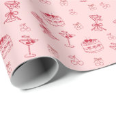 Cherry on Top Verjaardag Cadeaupapier (Rol Hoek)