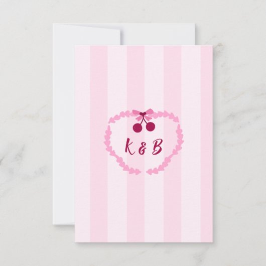 Cherry on Top Wedding RSVP Response Kaart (Voorkant)