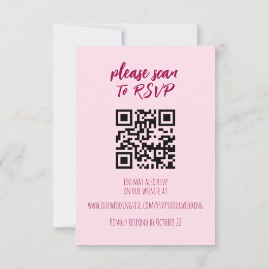 Cherry on Top Wedding RSVP Response Kaart (Achterkant)