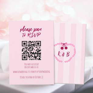 Cherry on Top Wedding RSVP Response Kaart