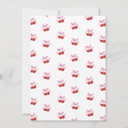 Cherry On Top White Galentine's Day Kaart (Achterkant)