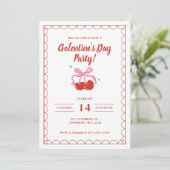 Cherry On Top Witte Galentine's Day Kaart (Staand voorkant)