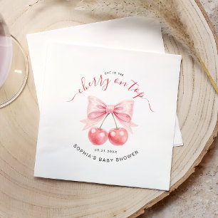 Cherry On Top Zoete Coquette Meisje Baby Shower Servet