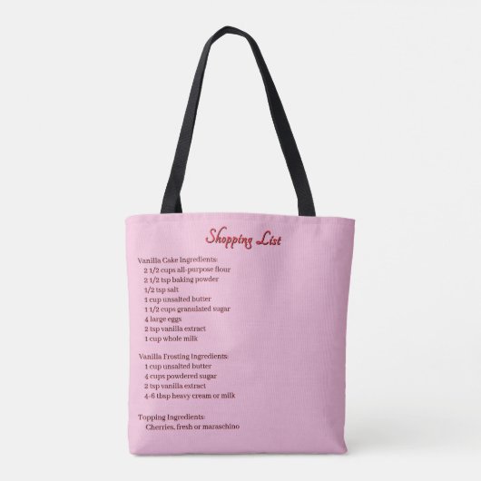 Cherry Ontop Vanilla Cake Winkellijst Canvas tas (Achterkant)