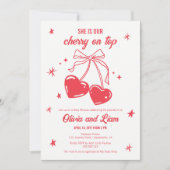 Cherry op Baby shower Uitnodiging (Voorkant)