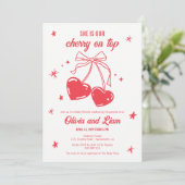 Cherry op Baby shower Uitnodiging (Staand voorkant)