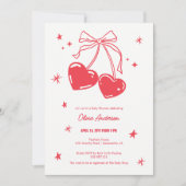 Cherry op Baby shower Uitnodiging (Voorkant)