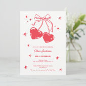 Cherry op Baby shower Uitnodiging (Staand voorkant)