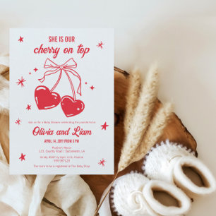 Cherry op Baby shower Uitnodiging