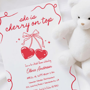 Cherry op Baby shower Uitnodiging
