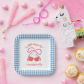 Cherry op de hoogste verjaardag papieren bordje (Feest)