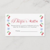 Cherry op de top Blue Bow Luier verloot ticket Informatiekaartje (Voorkant)