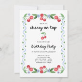 Cherry op de top | Een grillig  verjaardagsfeestje Kaart (Voorkant)