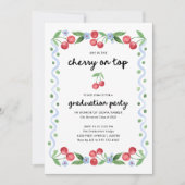 Cherry op de top | grillige afstudeerfeest foto kaart (Voorkant)