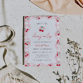 Cherry op de top verjaardagsuitnodiging kaart