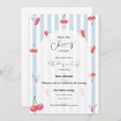 Cherry op de top verjaardagsuitnodiging kaart (Voorkant / Achterkant)