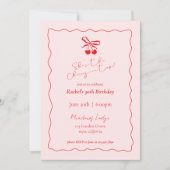 Cherry op de top verjaardagsuitnodiging kaart (Voorkant)
