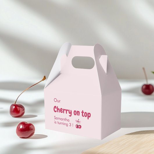 Cherry op Roze Verjaardag Bedankdoosjes