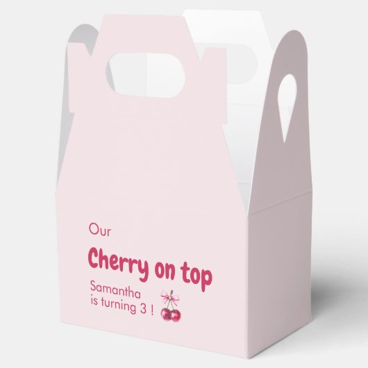 Cherry op Roze Verjaardag Bedankdoosjes (Geopend)