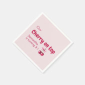 Cherry op Roze Verjaardag Servet (Hoek)