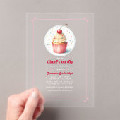 Cherry op Top Baby shower Acryl Uitnodigingen (Insitu (Draagbaar))