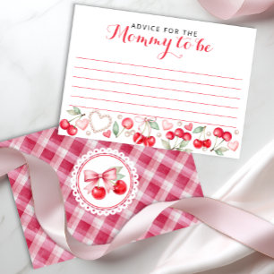 Cherry op Top Baby shower Advies Kaarten Notitiekaartje