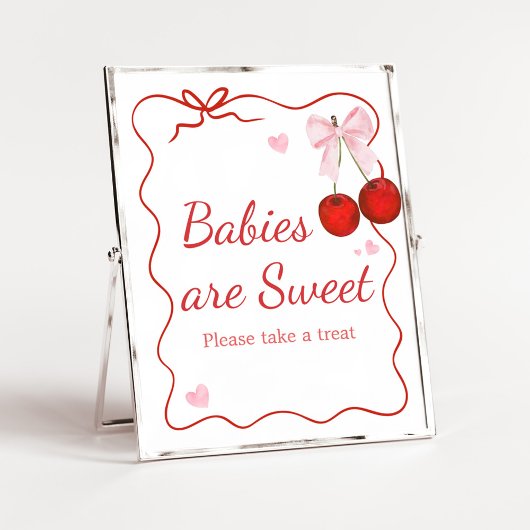 Cherry op Top Baby shower Baby's zijn zoet Poster