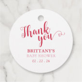 Cherry op Top Baby shower Bedankjes Labels (Achterkant)