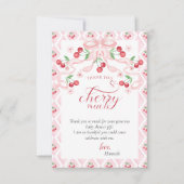 Cherry op Top Baby shower Bedankkaart (Voorkant)