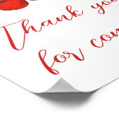 Cherry op Top Baby shower Bedankt voor je komst Poster (Hoek)