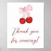 Cherry op Top Baby shower Bedankt voor je komst Poster (Voorkant)