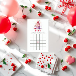 Cherry op top Baby shower bingo spel