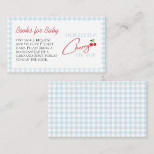 Cherry op Top Baby shower Boeken voor Baby Informatiekaartje