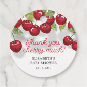 Cherry op top Baby shower Dank je wel Bedankjes Labels (Voorkant)