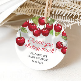 Cherry op top Baby shower Dank je wel Bedankjes Labels