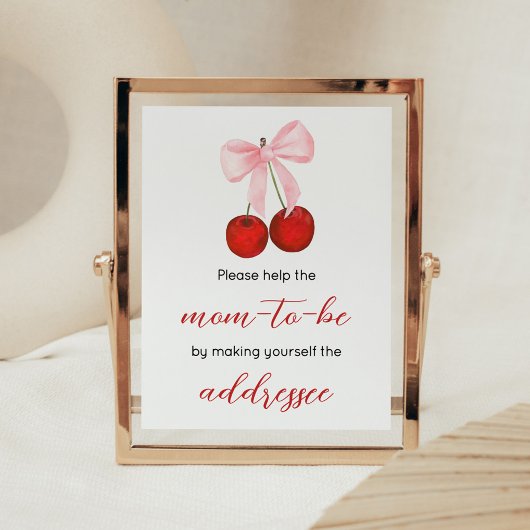 Cherry op Top Baby shower Envelope Station Poster
