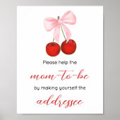 Cherry op Top Baby shower Envelope Station Poster (Voorkant)