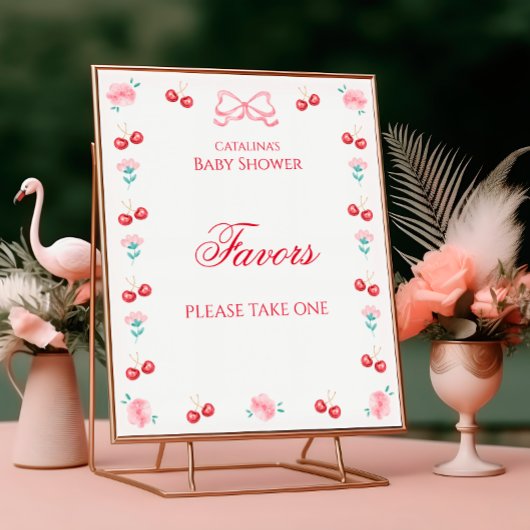 Cherry op top Baby shower geeft de voorkeur aan Pi Poster