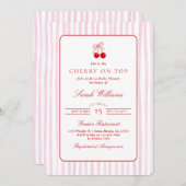 Cherry op Top Baby shower Girl Kaart (Voorkant / Achterkant)