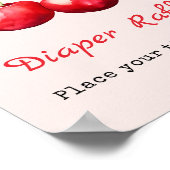Cherry op top Baby shower Girl Luier Raffle Poster (Hoek)