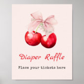Cherry op top Baby shower Girl Luier Raffle Poster (Voorkant)