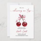 Cherry op Top Baby shower Invitation Kaart (Voorkant)