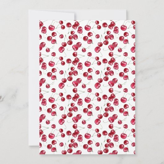 Cherry op Top Baby shower Invitation Kaart (Achterkant)