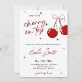 Cherry op Top Baby shower Invitation Kaart (Voorkant)