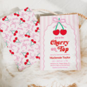 Cherry op Top Baby shower Invitation Kaart